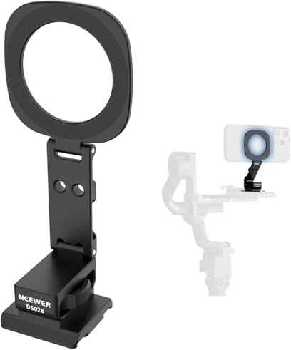 NEEWER Magnetic Phone Tripod Mount Compatible with MagSafe iPhone 17, DS028 | Cell Phone Holder, with Arca Quick Release Baseplate, Cold Shoes, for TikTok Video Recording, Selfie, Streaming, Vlogging