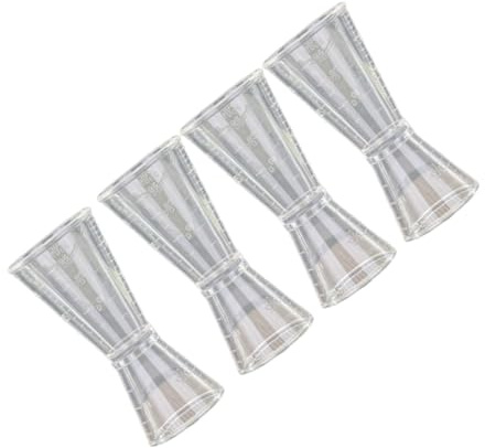 IWOWHERO 4 pezzi Misurino Doppia Testa in Acciaio Bicchiere Graduato per Cocktail e Vino con Scala Precisa Strumento Bar Versatile per Misurare Alcolici e Mix per Feste e Uso Domestico