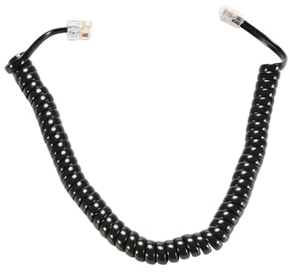 Generico Cavo di prolunga for telefono RJ12 4P4C maschio-maschio da 6,5 ​​piedi, cavo a spirale riccia, cavo telefonico a spirale fino a 2 m