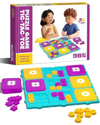 Brettspiel für Spieleabende - Ultimate Tic Tac Toe Spiel | Strategiespiel für Erwachsene, Jugendliche & Kinder ab 8 | Partyspiel für 2 Spieler | Verbesserte Version des klassischen XO-Spiels