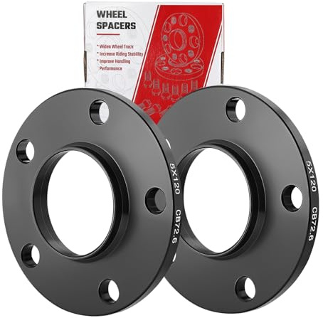 Spurverbreiterung 20 mm (2x10 mm) 5x120 Nabendurchmesser 72,6 mm inkl. Radschrauben M12x1,5 – Spurplatten Set passend Kompatibel mit BMW E36 E46 E90 E91