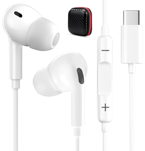 Auriculares USB C para Samsung A26 A16 A17 5G Galaxy A56 A36 A55 A35,In Ear Tipo C Audifonos con Cable Microfono Estéreo Cancelación Ruido para iPhone 16e Pixel Xiaomi Redmi Note 14 Pro+ OPPO Find X9