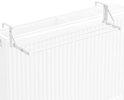 Porte-serviettes pour radiateur, porte-serviettes, radiateur télescopique, blanc, porte-serviettes pour radiateurs, sèche-serviettes, étagère à suspendre (50-95 cm - A)