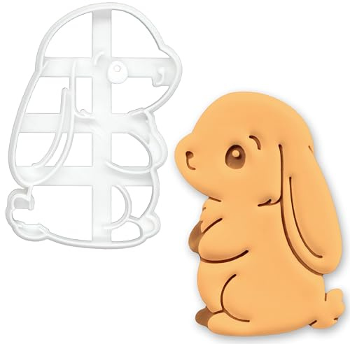 BAKERLOGY Precious Bunny Cookie Cutter – Cute Rabbit Biscuit Cutter for Easter Cookies, Baby Shower Baking, Farm Animal Fondant Decoration Tool