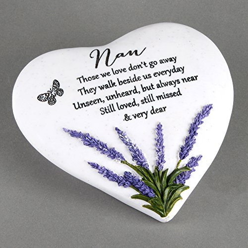 Thoughts Of You Heart Outdoor Memorial Plaque with Lavender design, Nan