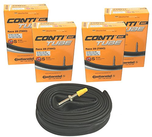 Continental Rennradschläuche Race 28, 700 x 20–25c, 42 mm, Presta, Schwarz, 4 Stück