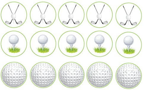 15 x 2 inch cupcake toppers golf edible wafer