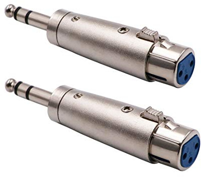 1/4 TRS to XLR Female Adapter Female XLR to 1/4 Stereo Balanced Audio Connector - 2 Pack