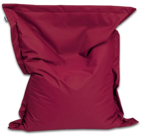 BuBiBag Sitzsack XXL 190x145 cm mit Füllung – Handgefertigt – Bean Bag Indoor & Outdoor – Riesensitzsack Lounge Gästebett Erwachsene – wasserabweisend – Weinrot