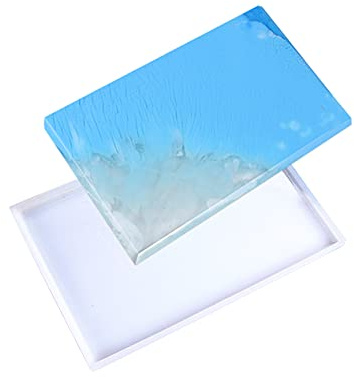 Moule rectangulaire en résine pour époxy, moule de moulage de résine pour bijoux, dessous de verre en résine, moule en silicone, 25 x 15 cm