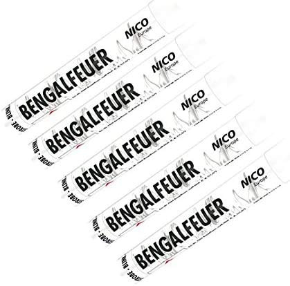Bengalfeuer Weiß 5 Stück Bengalfeuer Nico Bengalen Bengalo Feuerwerk (Weiß, 5)
