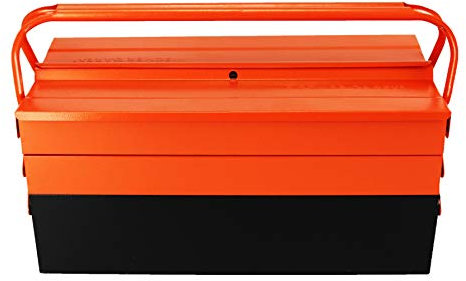 Fischer Darex - Caisse à outils métal - corps en acier rigide - Charge utile 25kg -Charnières acier- 5 compartiments