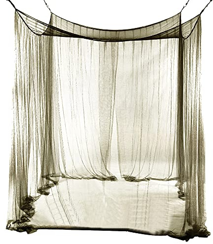 Quadratisches Moskitonetz, ARVALOLET Sommer Einzelne Mücke Netto Lightweight Tragbare Folding Insektenfehler Moskito Baldachin Netting Schlafendes Mesh Zelt Armee Grün for Zimmerbett Outdoor