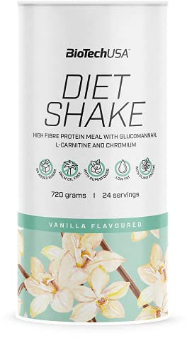 BioTechUSA Diet Shake | Alto en Proteína, Bajo en Grasa | Con Superalimentos, Cromo, Glucomanano, L-Carnitina | Bajo Contenido en Azúcar, Sin Aceite de Palma, 0,72 kg, vainilla_