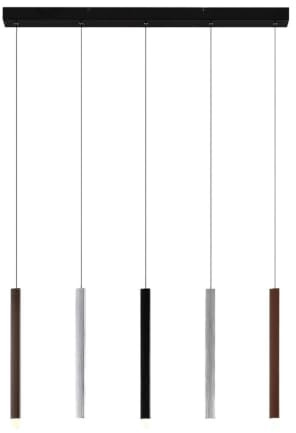 Lucande LED Stoika dimmbar (Modern) in Schwarz aus Metall (5 flammig,) Wohnzimmerleuchte