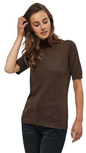Minus dam Lima Roll Neck Stickad, 486l skifferbrun lurex, XL