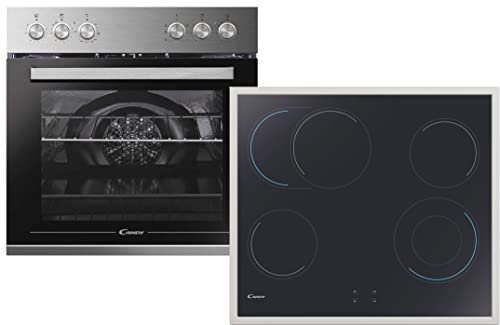 Candy Herdset ORANGELine PCHT22CXCUTCEF / Umluft-Backofen (Einbau, Nische 60 cm) & Hi-Light Kochfeld (Breite 60 cm) / 6 Programme / 4 Kochzonen/Edelstahl
