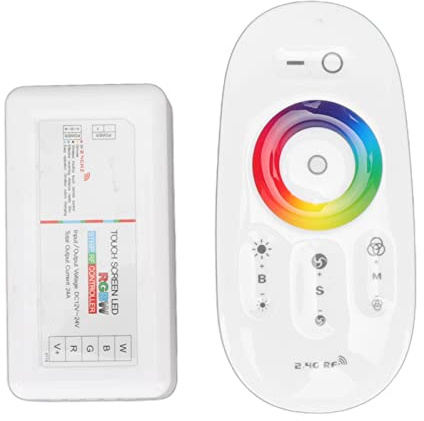 Marhynchus Controller RGBW a 7 Colori con Telecomando, DC12 a 24V 2.4G Wireless RF Touch Dimmer Switch RGBW Dimming LED RGB Strip Light Controller