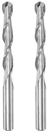 sourcing map 2pcs Fresa a sfera Naso 4mm Diametro 28mm Lunghezza di Taglio 4mm Gambo Acciaio Ad Alta Velocità 2 Flauti Spirale Upcut CNC Router Bits