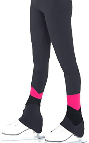Youthful flying Damen Mädchen Eiskunstlauf Hose Strumpfhosen mit Strass Stretchy Thermo Schlittschuh Leggings Bequem für Wettkampf und Training(Size:3XS,Color:Rosa)