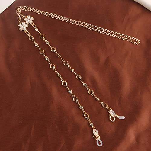 Brillenkette Fashion Chic Damen Sonnenbrillen Ketten Lesen Perlen Brillenkette Brillen Kordel Lanyard Brillen Halskette Braun