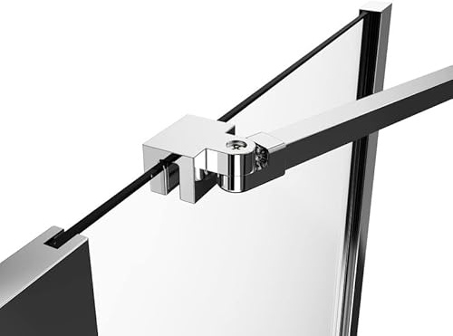 Ersatz Stabilisator 50cm 2 Stück Edelstahl Haltestange für Duschwand, Duschkabine, Stabilisierungsstange für Glasstärken 5-8 mm, Winkel flexibel einstellbar, Fixierung für Seitenwand, Silber