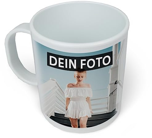 Kunststoff-Tasse mit Foto und Wunschtext (Linkshänder) | Tasse für Kinder personalisiert | Kindertasse aus Kunststoff gestaltbar