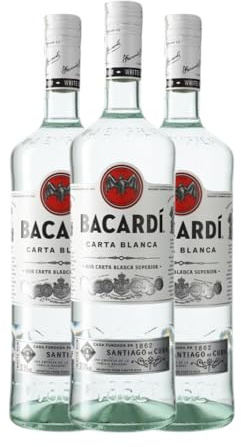 Ron Bacardí Blanco Botella Misil 1 L (Caja de 3 Botella Misil de 1 L)