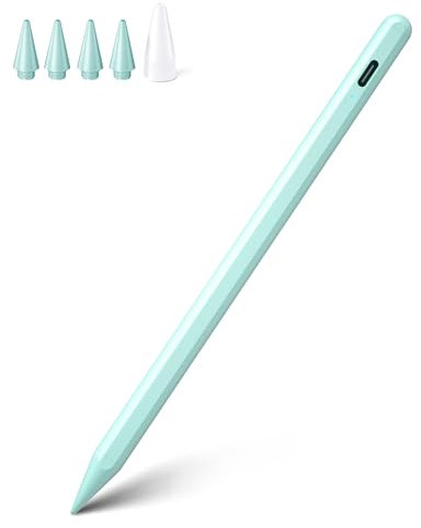 Stylus Stift für iPad 2018-2022,iPad Stift 2.Generation mit Palm-Ablehnung, Neigungsempfindlich, Magnetische Stylus Pen für iPad 6./7./8./9./10./Air 3./4./5./ Mini 5./6./Pro 11/Pro12.9 (Grün)