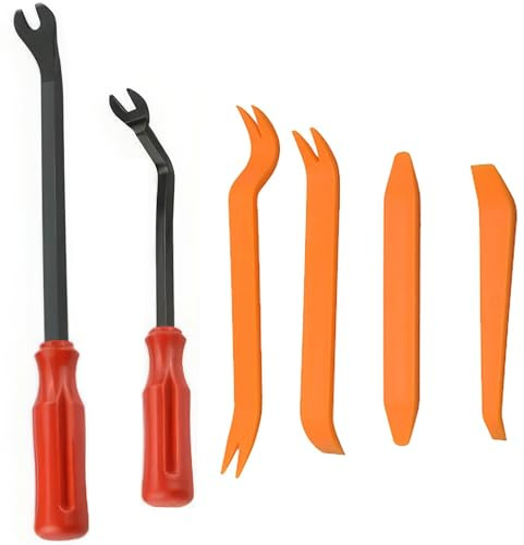 ZEACCT 6 Pezzi Kit di Strumenti per La Rimozione di Finiture Auto, Kit Utensile di Smontaggio per Riparazione Auto, per La Rimozione e Installazione dei Pannelli dell’Auto