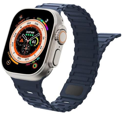 SOLOLUP Cinturino Magnetico Compatibile con Apple Watch Cinturino 40mm 41mm 42mm 38mm Donna Uomo,Cinturini di Ricambio Sportivo in Silicone Morbido per iWatch Ultra 2 Series 10/9/8/7/6/5/4/3/2/SE