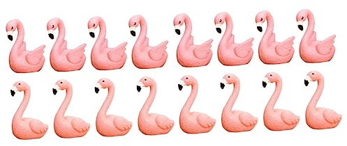 VANZACK 32 STK Mini-Flamingo Glasverzierungen Tiere aus Glas Auto Ornament Hochzeitsdekorationen Flamingo-Kuchenaufsatz Kuchen Esstisch schmücken Anzeige Suite Rosa