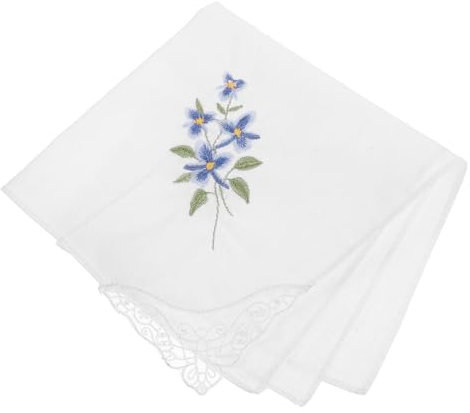 STOBAZA Besticktes Spitzentaschentuch Damen Floral Taschentuch Tasche Taschentuch Wiederverwendbar Waschbar