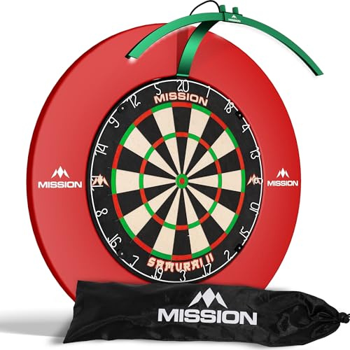 Mission Darts TOR100 Torus 100 | Tablero de dardos LED plegable portátil sistema de iluminación de viaje (verde metálico)