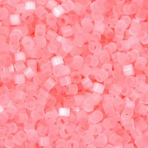 10 Grams Multicolor Glass Seed Beads Cat Eye Cylinder Loose Spacer DIY Necklace Jewelry About 2.5mm Diameter - Pink