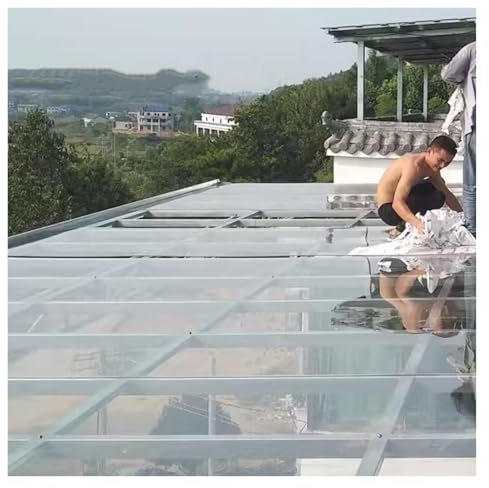 Gewächshaus-Polycarbonat-Platten Kunststoff-Dachplatten für den Außenbereich, Garten, Carports und Vordächer, PC-Ausdauerplatten, leicht zu schneiden und zu biegen, 1,6 x 10 m