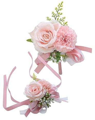 ABOOFAN Romantisches Hochzeitsaccessoire – Blumen Für Das Handgelenk Seiden-Corsagen-Set Künstliche Hochzeitssträuße Für Die Brautparty