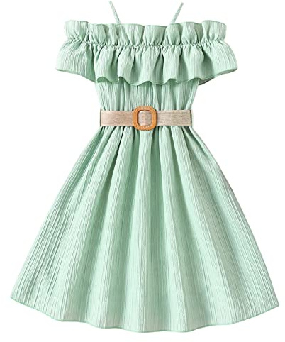 Filles Robe d'été sans Manches Enfants - Robe de princesse pour filles - élégante et sans manches - idéale pour les occasions spéciales et les fêtes - offrant un look charmant et confortable