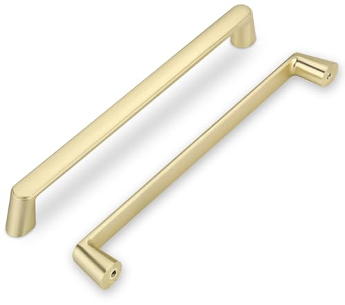 SYZOW 6 Stück Möbelgriffe Gold Schrankgriffe 160mm Lochabstand Türgriffe küche Schubladengriffe küchengriffe