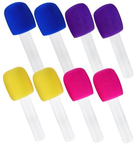 Micrófono Falso para Fiestas 8 Piezas de Plástico, Accesorio | Tubo de Apoyo Diseño Colorido y Realista, para Fiestas Temáticas Musicales y Cumpleaños Infantiles