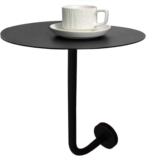 Mesa redonda para bistró con soporte en forma de L montado en la pared, solución de comedor que ahorra espacio para el hogar, oficina, cafetería y restaurante