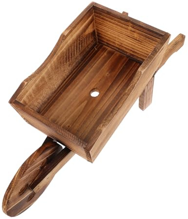Abaodam Vaso di Fiori in Legno Creativa Carriola Fioriera Ornamentale per Piante Grasse 46x15,5x19 Cm Decorazione Giardino Interno ed Esterno Multifunzionale per Cactus e Succulente