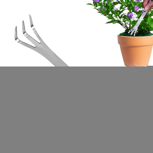 Rastrillo para Raíces - Pequeño Rastrillo Desenredador De Jardín - Herramienta Doble Cabeza para Suelo Jardinería Cultivo Mantenimiento Trasplante Deshierbe Balcón Interior