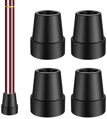 4 st kryckgummi, käppgummibuffertar för vandringsstavar, 19 mm halkfria käppgummispetsar för kryckor, trekkingstavar, käppar, promenadstavar, tillbehör