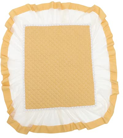 STOBAZA Multifunction Lace Dust Cover for Refrigerator Microwave Oven Nightstand Breathable Ventilated Elegant Yellow Protector for Home Kitchen Accessories