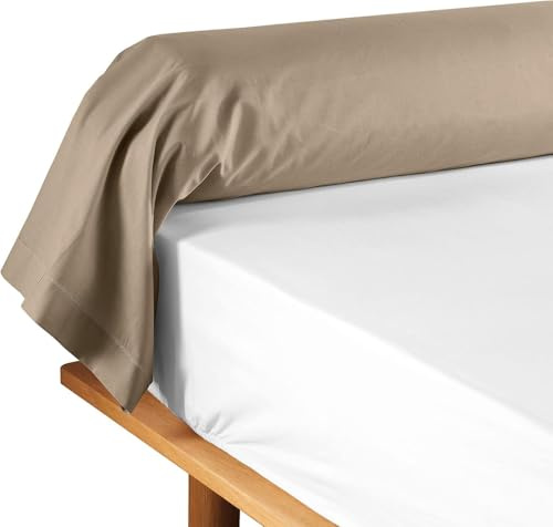 Promo Linge - Taie de Traversin 85x185 cm Lina – 100% Coton Doux et Respirant – Entretien Facile – Confort Naturel – Certifié Oeko-TEX – Housse Traversin Lit Adulte ou Enfant (Beige Sable)