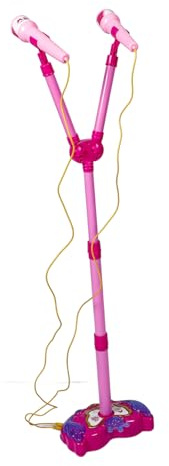 Toddmomy Mikrofon mit Ständer Tragbare Mini Karaoke Maschine Mikrofon für Kleinkinder und Mädchen Dual Karaoke Mikrofone für Gemeinsames und Eltern Junge Mädchen Interaktion Buntes Design