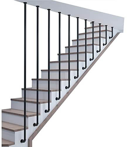 Scaletta a mano – Design tubo dell'acqua in ferro, 60 cm, per gradini interni, montaggio a parete, supporto di sicurezza stile picchetto singolo