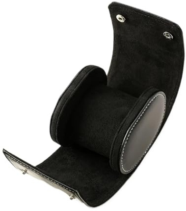 Estuche enrollable de cuero portátil for reloj, 2 unidades, organizador de almacenamiento personalizado, soporte for reloj de viaje, caja sorpresa a prueba de golpes Para Cumpleaños(Black 1 watches)