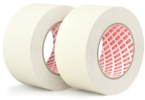 SWRT Masking Tape 2 Inche Wide × 55Yds– 2 Rolls (110 Yards Total), Strong Adhesive, Clean Removal, Beige White Painter’s Tape for Painting, Labeling, Crafts, Home & Office Use